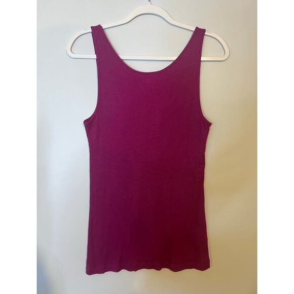 Loft Ann Taylor Women's Size L Sleeveless Tank Top Purple Magenta Ruffle Front - Picture 15 of 15